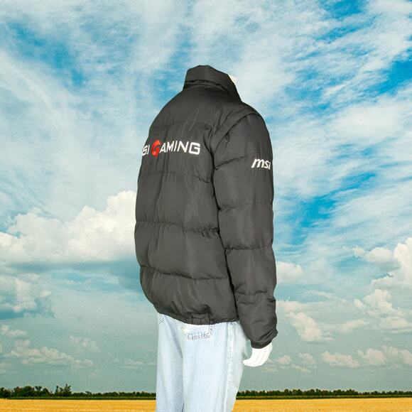 MSI Gaming G Series Removable Sleeves Puffer Duck Down Snow Winter Jacket Vest L - Picture 3 of 9